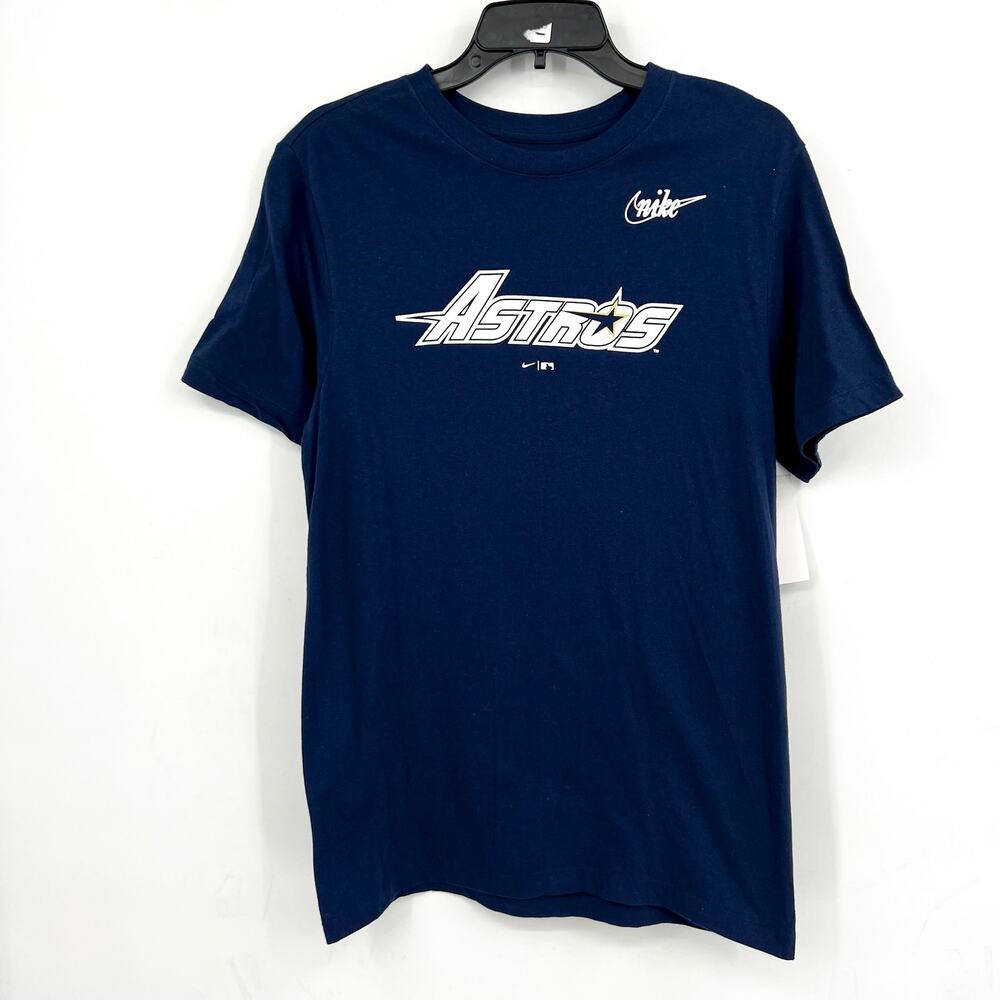 NIKE Men's Houston Astros Cooperstown Wordmark T-Shirt Small Navy Blue NWT